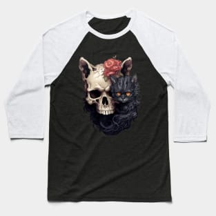 demon cat with a skull Baseball T-Shirt